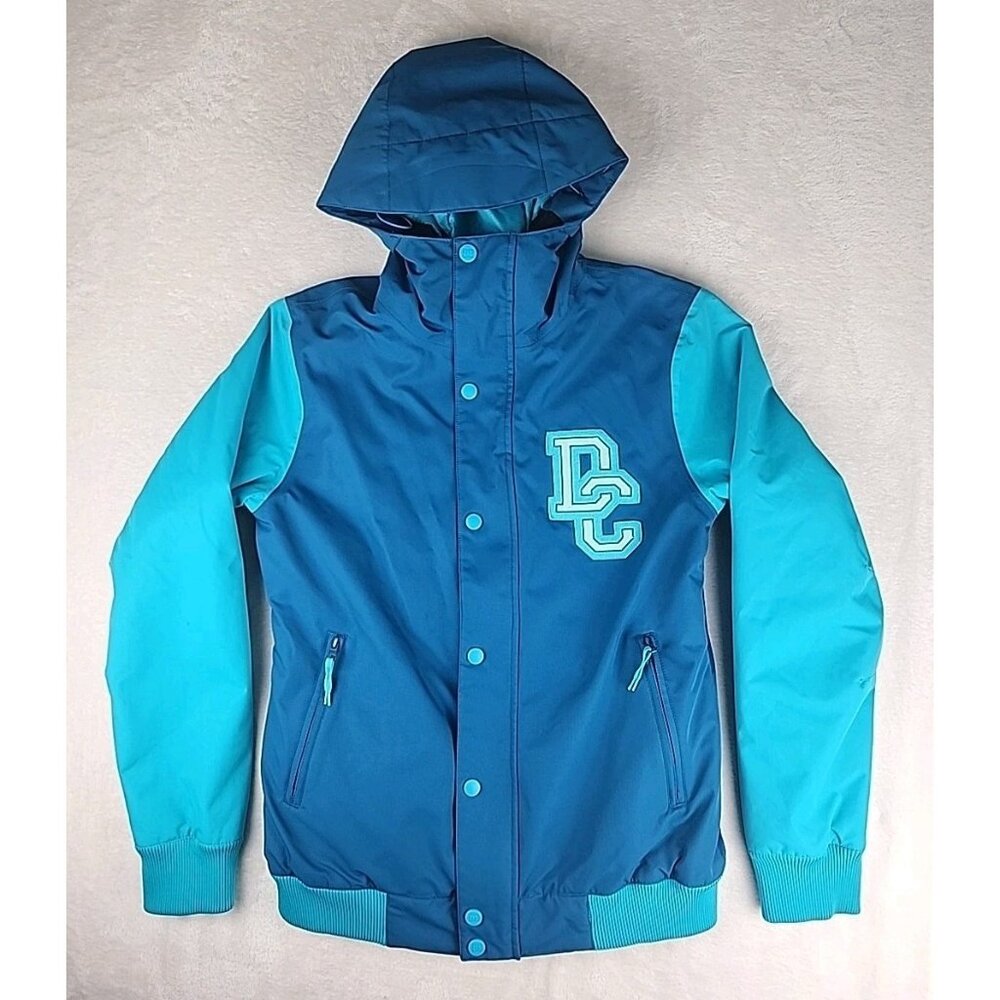 DC Shoes Snowboarding Varsity Jacket Womens L 10K Waterproof Winter Teal/Blue